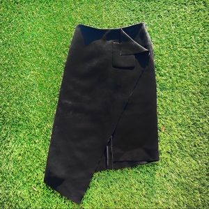 Balenciaga Black Assymetric Bonded- Crepe Skirt